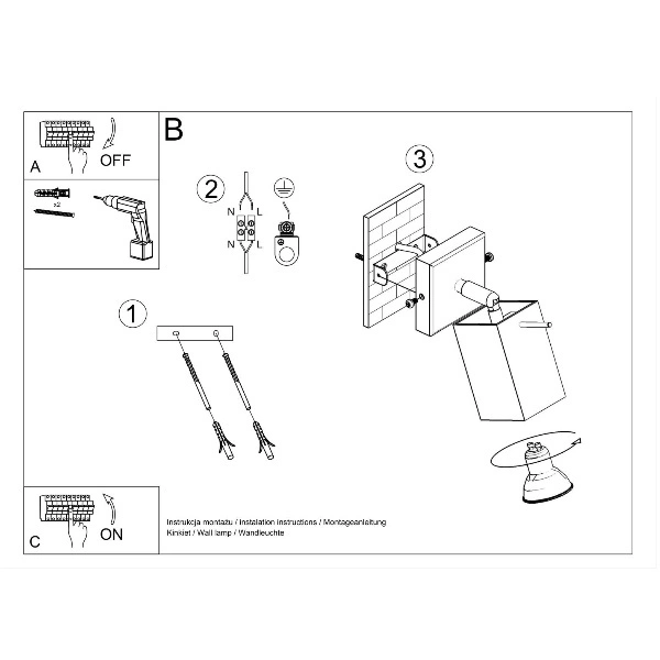 Designerski kinkiet MERIDA SL.0099 Czarny 1xGU10