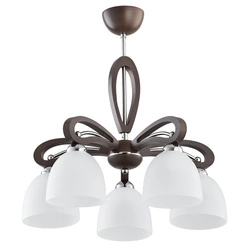 Lampa sufitowa ALFA GRACJA DREWNIANA 5xE27 48cm | 20895