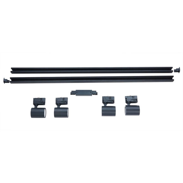 Zestaw szynoprzewodu Snow SET 3F, czarny, 4x50W GU10