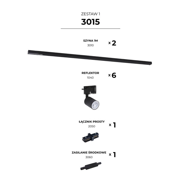 3015 ZESTAW 1 SZYNOPRZEWODY BLACK JEDNOOBWODOWY