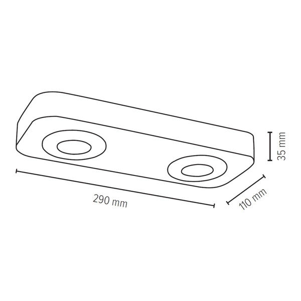 Lampa sufitowa Sunniva w zestawie 2xLED Zintegrowany 600lm 3000K 5W Barwiona Sosna Brąz/Czarny Metal 4027411300000