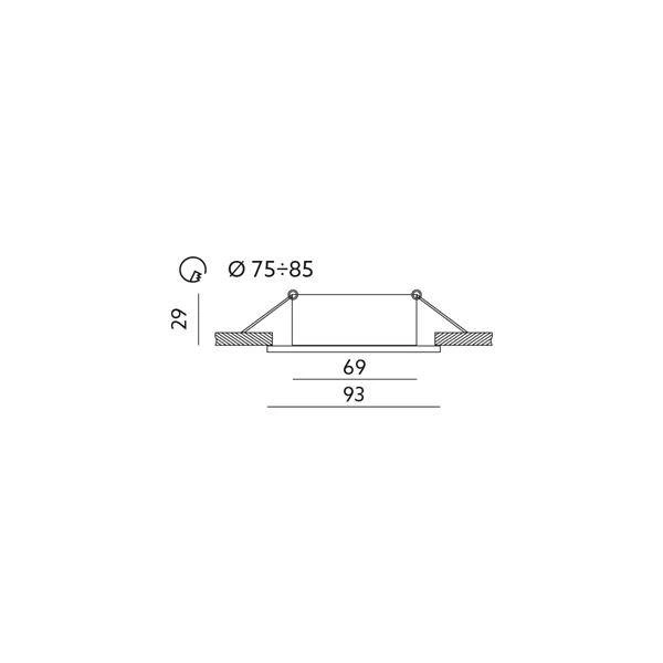 Podtynkowe oczko sufitowe OH115 SZARY / CHROM