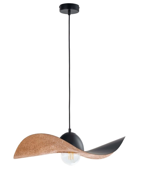 Designerska lampa wisząca KAPELLO M E27 60W śr. 55cm | czarny miedź