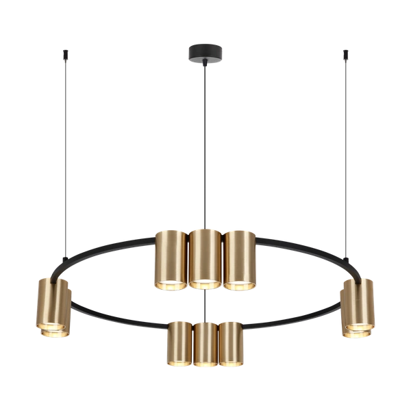 Lampa wisząca (koło) GENESIS BLACK GOLD 10xGU10
