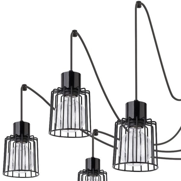 Lampa wisząca podwieszana LUTO KWADRAT V czarna