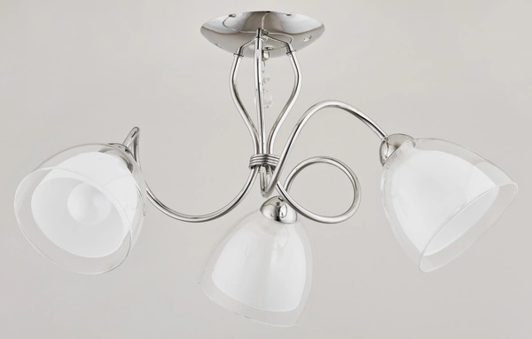 Lampa sufitowa żyrandol nowoczesny ADELINA chrom/biały śr. 53cm