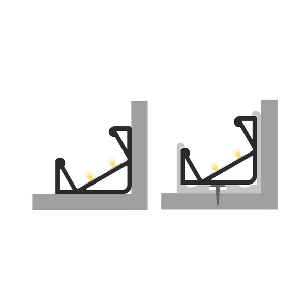 Profil LED P3-4 kąt 30/60 200cm szer. 13mm | do osłonek C1/C4 | srebrny