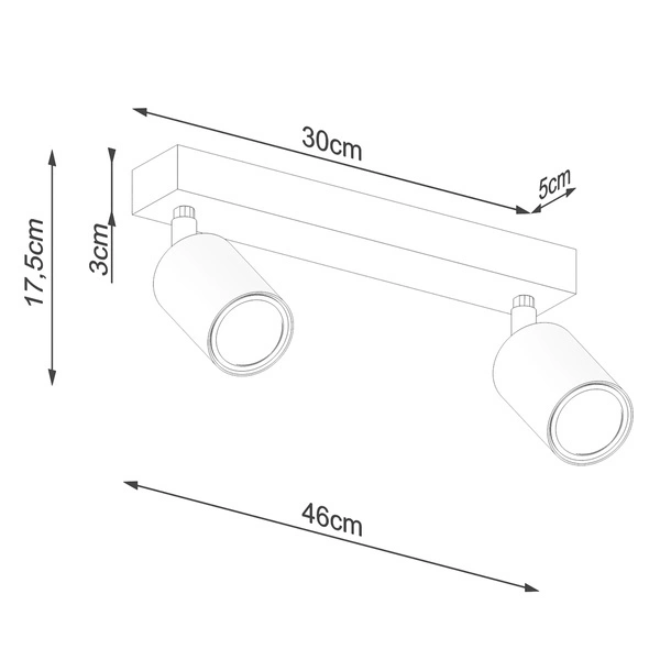 Plafon VERDO 2 czarny