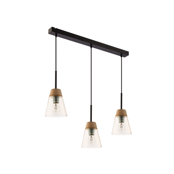 Nowoczesna Lampa wisząca DOMINO wys. 60cm 3xE27 15W IP20 | Czarny