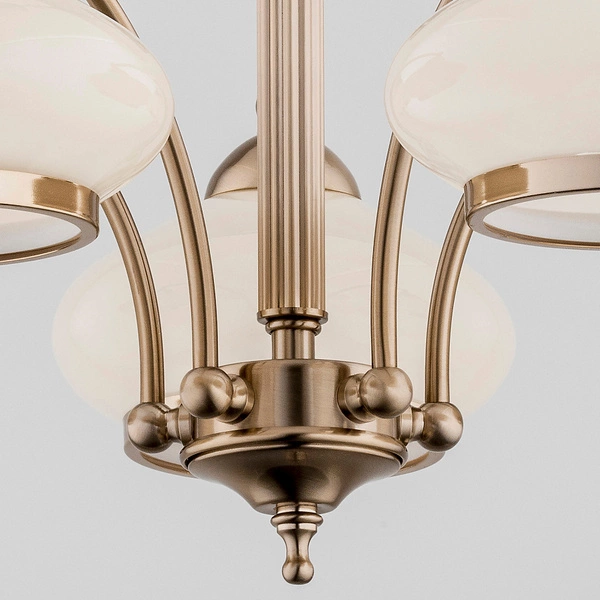 Lampa sufitowa żyrandol klasyczny AMELIA 3 punkty E27 szer. 64cm | ecru złoty