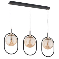 Lampa wisząca ALFA AMARO CZARNA & ZŁOTA 3xE14 78cm | 62472