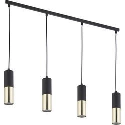Nowoczesna lampa wisząca 4 klosze ELIT BLACK 4367 | czarna złota 4367