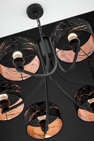 Klasyczny Żyrandol ARTHUR wys. 71cm 6xE27 15W IP20 | czarny