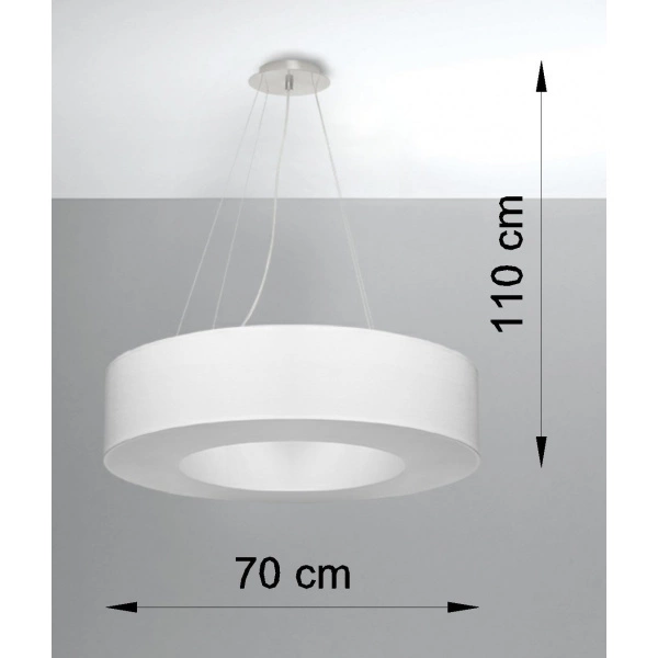 Nowoczesna lampa wisząca SATURNO SL.0751 70 cm biała 6xE27