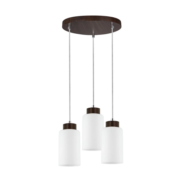 Bosco Lampa Wisząca 3xE27 Max.60W Orzech/Transparentny/Biały 1720576