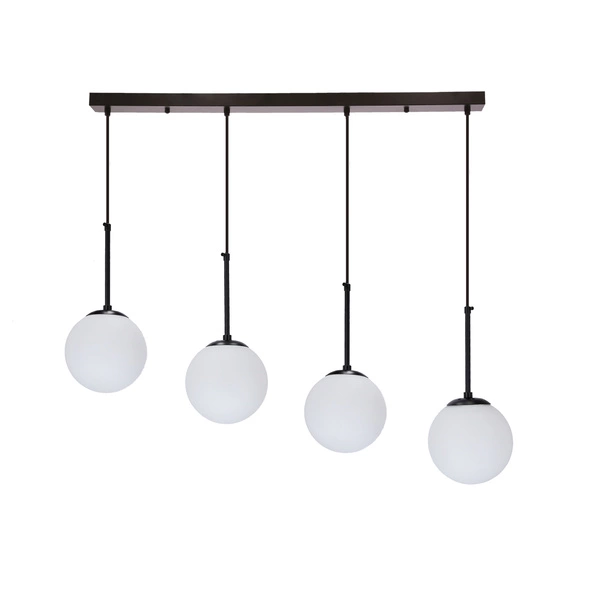 Lampa wisząca POMPEI, 34-09630, czarna z białymi kloszami, 4x40W E27