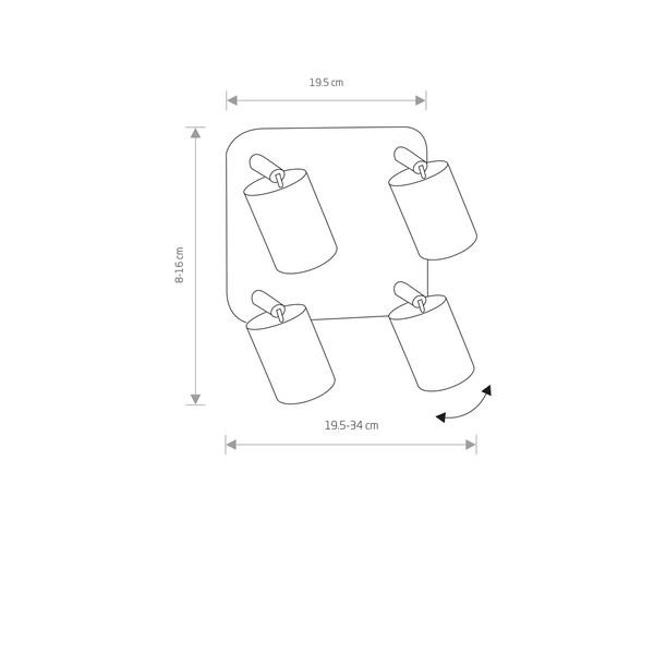 Listwa sufitowa kinkiet EYE SPOT BRASS IV mosiądz szer. 19,5cm 8820