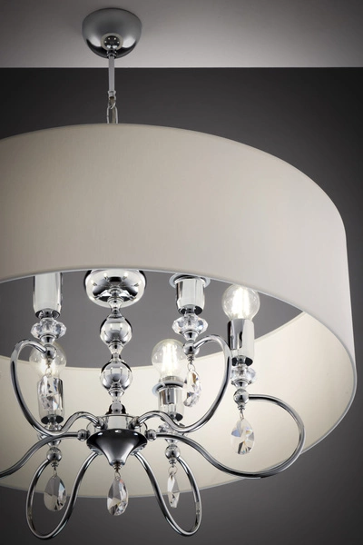 Klasyczna Lampa wisząca ELBA wys. 90cm 6xE27 15W IP20 | chrom połysk