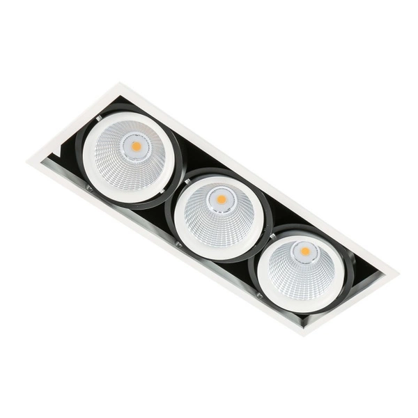 Oprawa wpuszczana Vertico Triple dł. 37,8cm 3xLED neutralna biel 4000K | biały/czarny