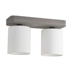 Delikatna lampa sufitowa 2xE27 maks. 25W szary beton/biały klosz z tkaniny 2321236