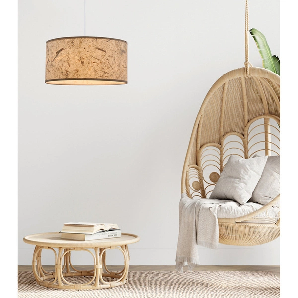 Lampa wisząca PAPIRUS, 31-17956, biały/beżowy, 1x60W E27