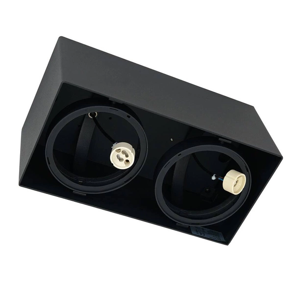 Oprawa Natynkowa BOX Plaza 2xGU10 AR111 Czarna w nowoczesnym stylu
