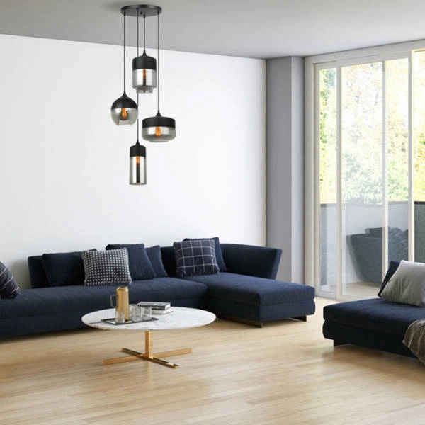 Lampa wisząca MOLINA dł. 47,5cm 4xE27 | grafitowy