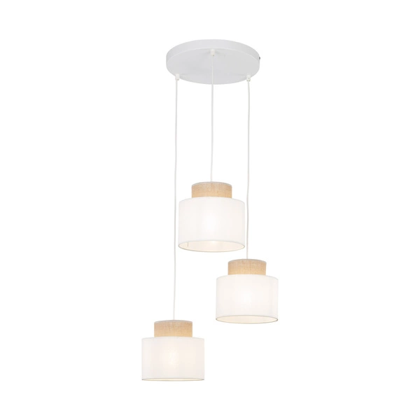 DUO WHITE JUTA LAMPA WISZACA 3 KOŁO 2594