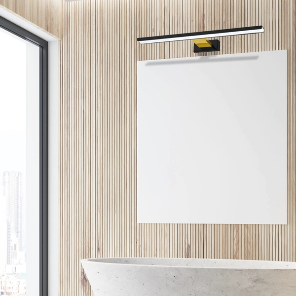 Kinkiet do łazienki lustro SHINE BLACK GOLD LED 13,8W 60cm | czarny złoty