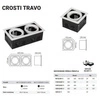 Oprawa wpuszczana downlight CROSTI TRAVO DUE czarny szer. 32x17cm