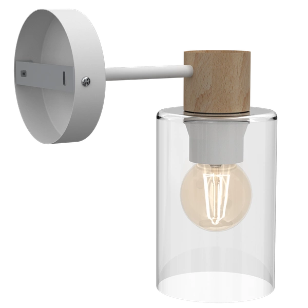 Nowoczesny kinkiet MADERA 1xE27 | Biały