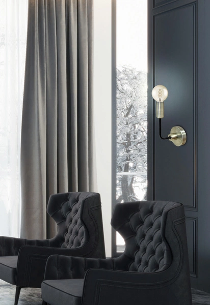 Kinkiet SAGA, 21-01313, patynowy/czarny, 1x40W E14