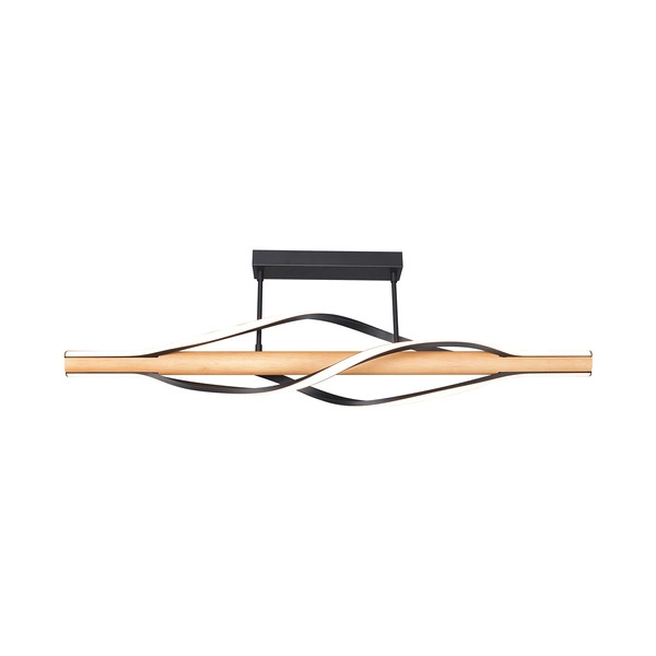 C230857003 BAEZ LAMPA SUFITOWA CZARNA+DREWNO/BLACK+WOOD