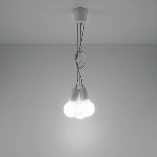Lampa Wisząca DIEGO 3, PCV Biała, E27 60W, SL.0570