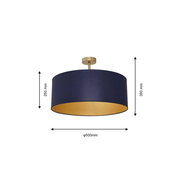 Nowoczesna lampa sufitowa BEN NAVY BLUE/GOLD 3xE27 MLP6457