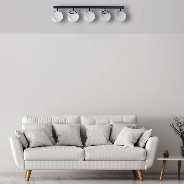 Lampa sufitowa nowoczesna szklana kula listwa SFERA V chrom szer. 100cm