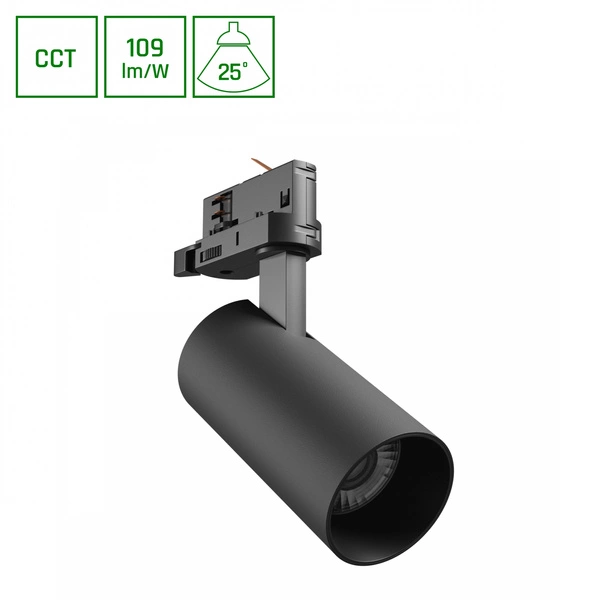 ANDROMEDA PRIME NA SZYNOPRZEWÓD 3F CCT 16W 230V 25st IP20 śr. 63x134x184mm CZARNY SPECTRUM