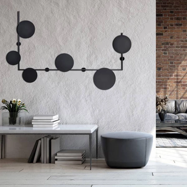 Lampa ścienna kinkiet okręgi REGA 2x G9 okrąg 81cm | czarny