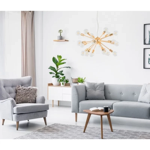 Lampa wisząca THEO śr. 64cm 18xE27 | złoty