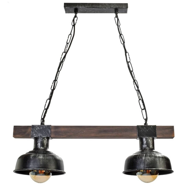 Lampa wisząca FARO BLACK / WOOD 2xE27 60W MLP6242