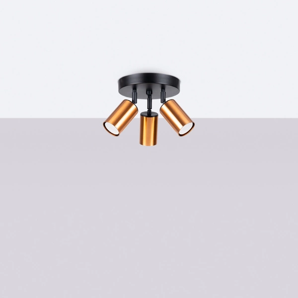 Plafon WINX 3P czarny/miedź
