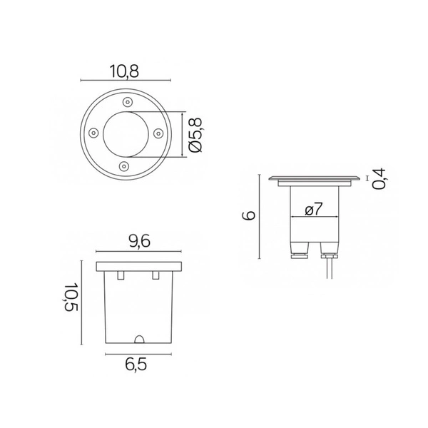 Lampa najazdowa do podświetlania budynków Leda ST 5024 | stalowy