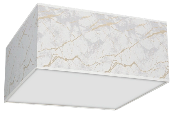 Kwadratowy plafon do salonu SENSO White/Gold 50 cm 3xE27 | biały złoty