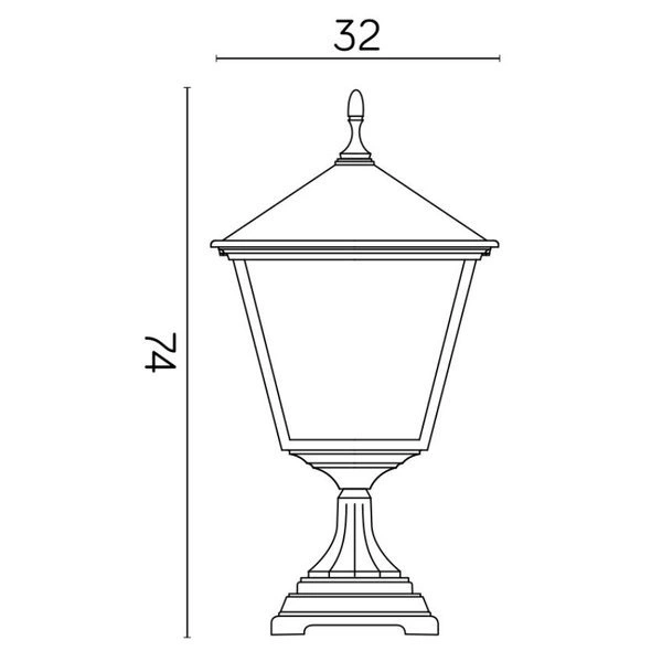 Lampa stojąca zewnętrzna Retro Kwadratowe K 4011/1/BD KW | czarny