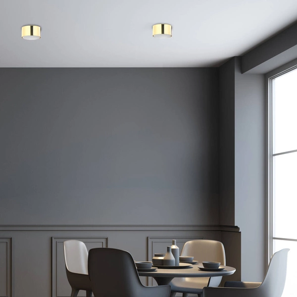 Plafon lampa do salonu DALLAS GX53 10W LED wys. 7,5cm | złoty 6096