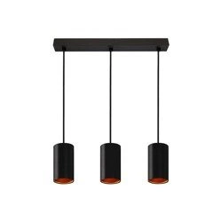 Nowoczesna lampa wisząca CHLOE GU10 IP20 3 pkt. | CZARNA ZŁOTA