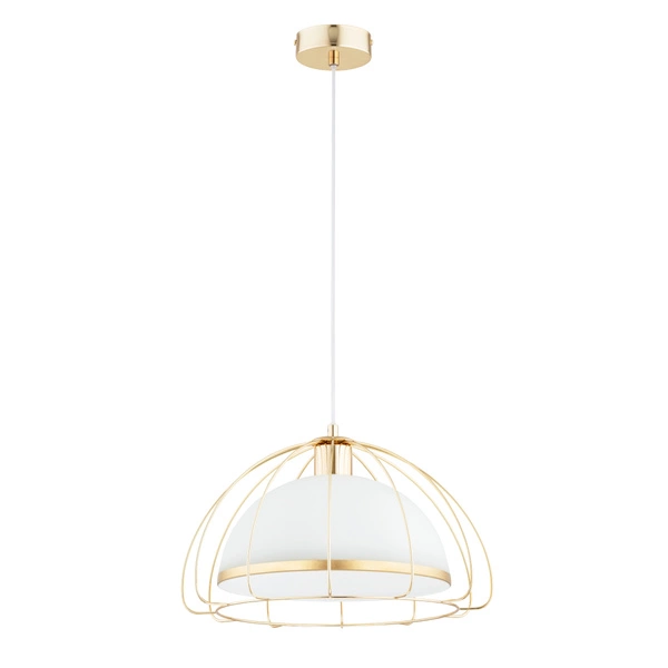 Lampa wisząca ALFA NERSY ZŁOTA & BIAŁA 1xE27 40cm | 61347