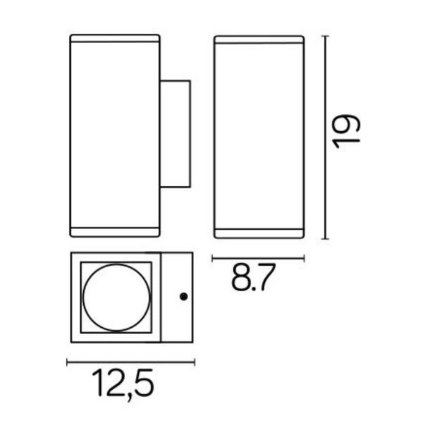 Kinkiet aluminiowy kwadratowy na elewację GU10 ADELA MIDI M1460 DG | ciemny popiel