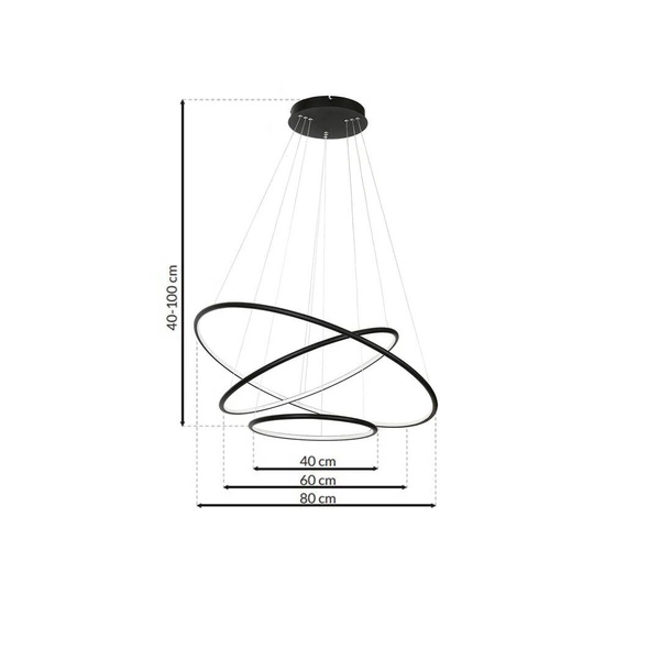 Lampa wisząca ORION BLACK III LED
