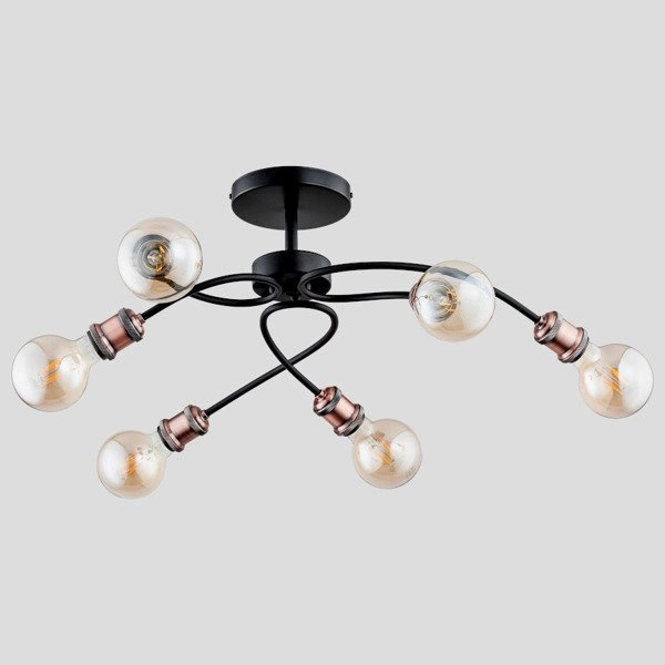 Lampa retro HELIX MIEDŹ 68cm